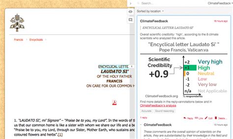 Analysis* of Pope Francis’ Encyclical Laudato Si - Science Feedback