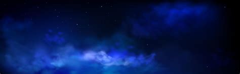 Night cloudy sky with stars, dark starry heaven 16265816 Vector Art at ...