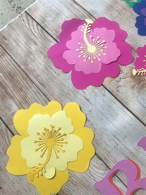 12 Piece Hibiscus Paper Flowers Moana Flowers | Etsy