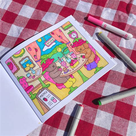 Bobbie Goods Coloring Book - Strawberry Cafe | Coloring books, Coloring ...