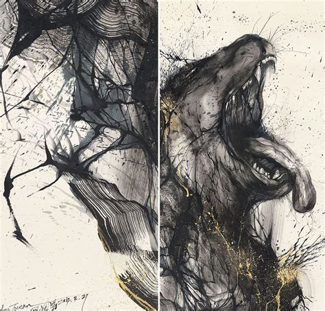 Explosive Splattered Ink Animal Paintings by Hua Tunan | Colossal