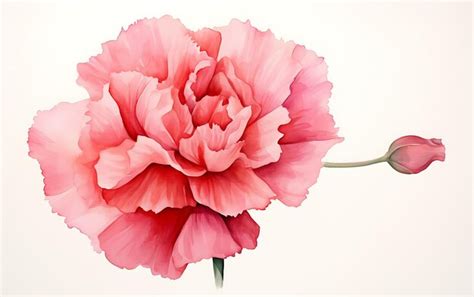 Premium AI Image | Watercolor CARNATION Flower Illustration with ...