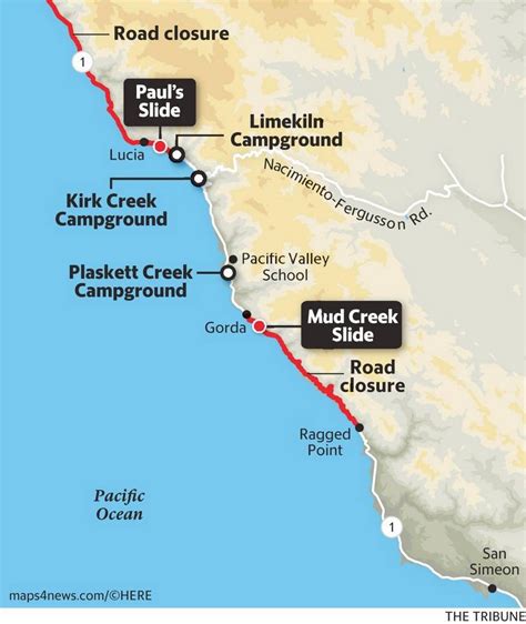 California Highway 1 Closure Map - Printable Maps