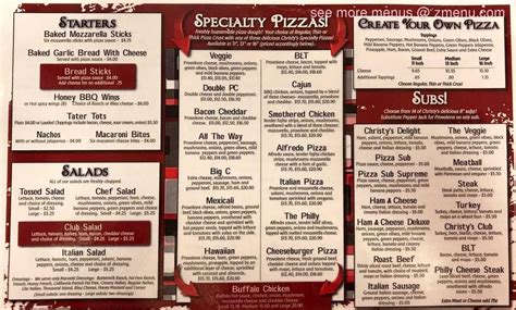 Menu at Christy’s Pizza pizzeria, Newark