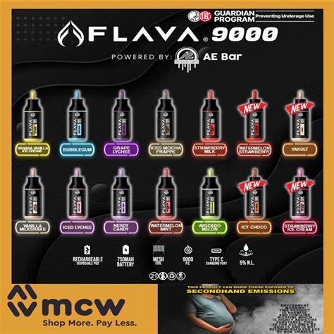 FLAVA AE BAR 8500/9000 PUFFS – mcw international trading corp