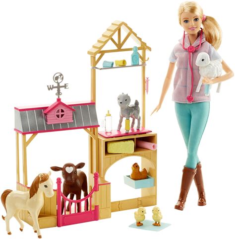 Barbie Farm Vet Playset with Doll, 7 Animals & Career Accessories - Walmart.com