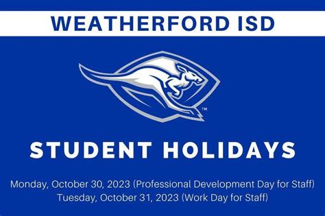 Student Holidays | Weatherford High School Ninth Grade Center