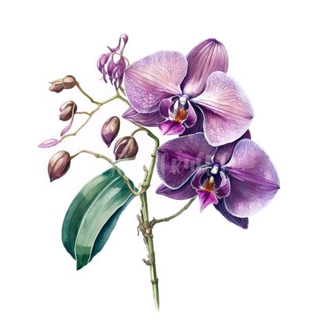 Purple Orchid Clipart 12 High Quality Jpgs Digital - Etsy