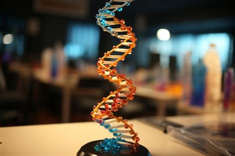 Premium AI Image | Science concept DNA model on the table in the laboratory