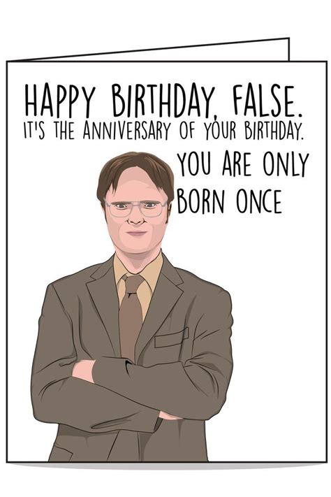 Dwight The Office Birthday Card | Office birthday, Funny birthday cards ...