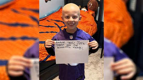 Joshua Dobbs gifts boy with alopecia signed Vikings jersey: Video | FOX ...