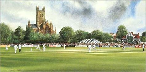 The County Ground, Worcester (Cricket Ground) - The Sporting Gallery Art Print