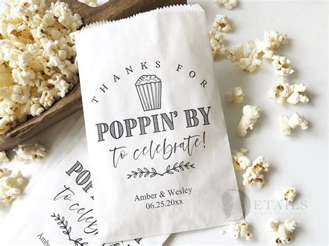 Personalized Popcorn Bags Wedding Favor Bags Popcorn Buffet - Etsy