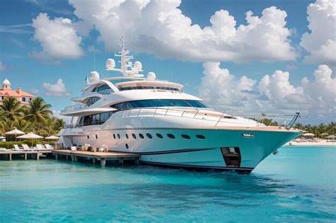 Premium AI Image | This luxury yatch is moored on Paradise Island across from the Atlantis ...