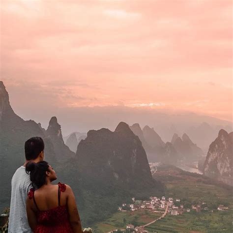 4am sunrise calls over the Yangshuo mountains ⛰ . . . . #yangshuo # ...