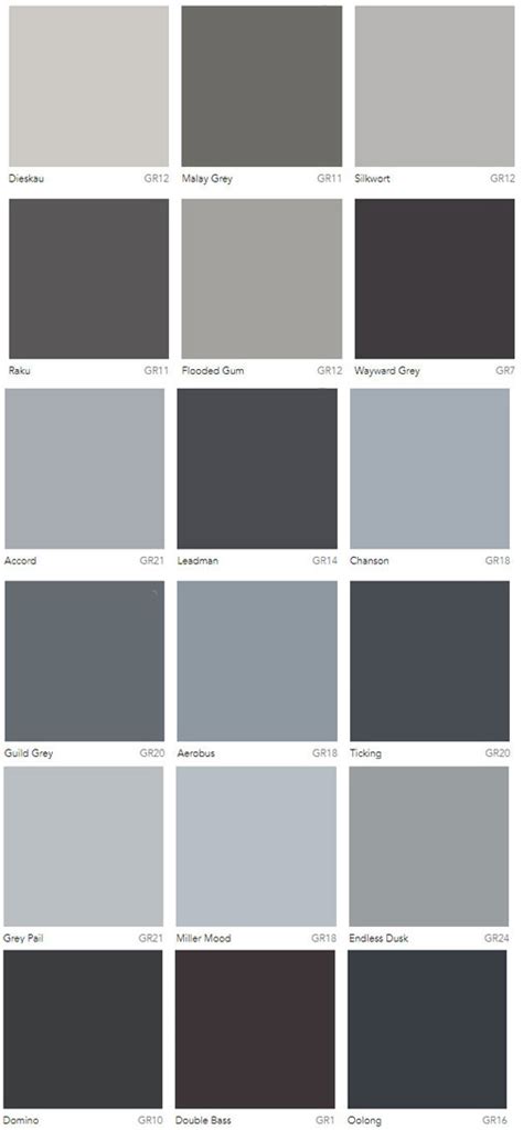 Grey Colour Charts Dulux Australia - Interiors By Color