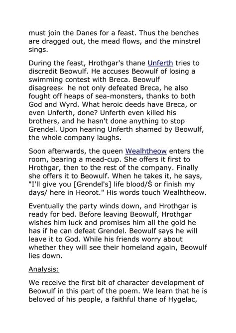 Beowulf summary | PDF