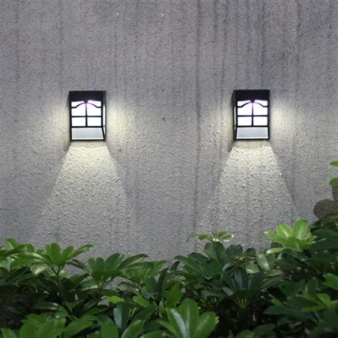 AKDSteel Waterproof Solar Lamp Colorful Wall Lights Outdoor Solar Powered Fence Night Lamp Yard ...