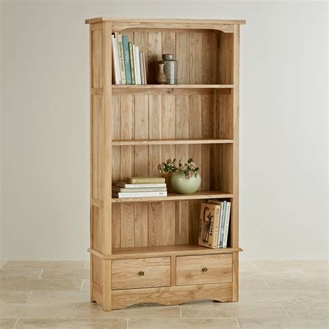 Cairo Natural Solid Oak Tall Bookcase | Oak Furniture Land