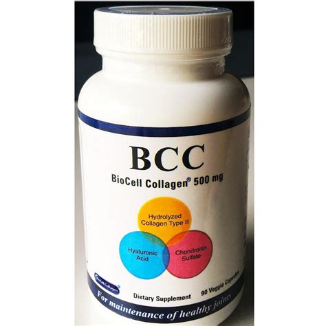 BCC Biocell Collagen 500mg for Joints & Skin - Dietary Supplement 90 Veggie Capsules, Health ...