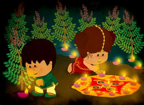 Very Cute Kids Diwali Wallpaper - Eco Friendly Diwali Drawing - 916x672 ...