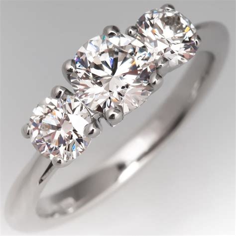 Tiffany & Co Three Stone Diamond Engagement Ring Platinum Engagement Rings Rose Gold Princess ...