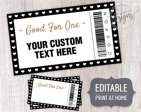 Coupon Template Valentine Editable Coupons for Dads Moms Kids - Etsy Canada | Coupon template ...