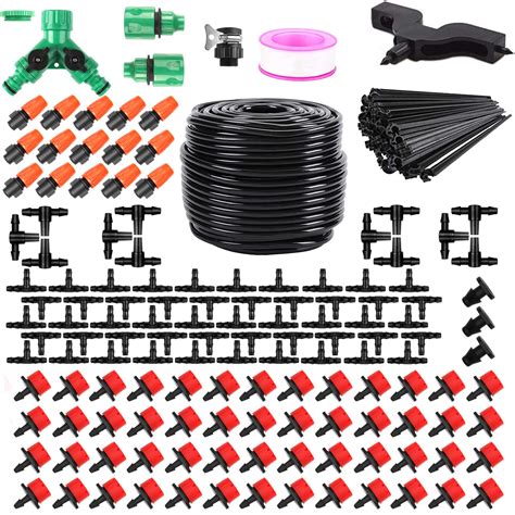 CZS Drip Irrigation Kit, 164FT/50M Greenhouse Watering System, DIY ...