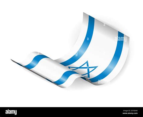 Waving Israel flag on a white background. Vector illustration Stock ...