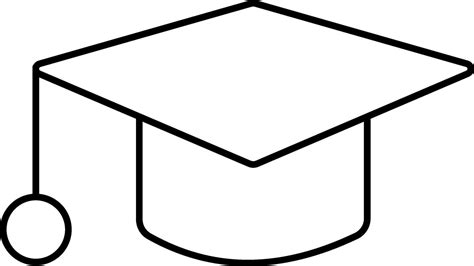 Isolated Graduation Cap Icon In Black Outline. 24973026 Vector Art at Vecteezy