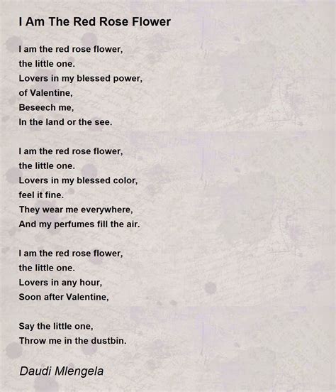 I Am The Red Rose Flower - I Am The Red Rose Flower Poem by Daudi Mlengela