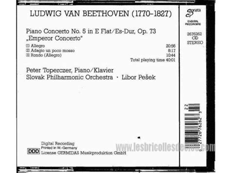 CD Ludwig Van Beethoven Emperor Concerto | Les Bricolles de Cleo en.