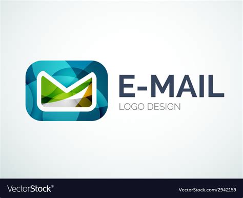 Email logo design made of color pieces Royalty Free Vector