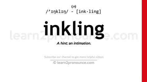 Pronunciation of Inkling | Definition of Inkling - YouTube