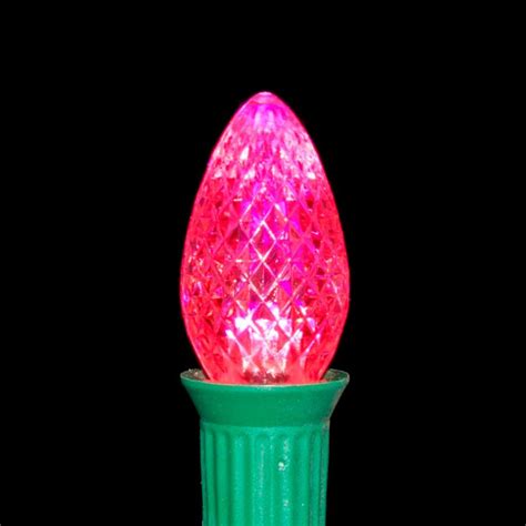C7 Pink LED Light Bulbs | Faceted | PK-25 – Evangeline Specialties