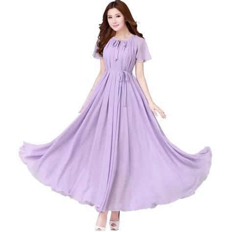 Aliexpress.com : Buy Women's Lavender Chiffon Beach/garden Wedding Bridesmaid Maxi Dress ...