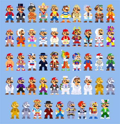 Super Mario Odyssey Costumes 8 Bit Sprites by LustriousCharming on DeviantArt