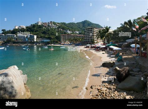 Beach outside Hotel Barcelo la Jolla de Mismaloya, Mismaloya, Puerto Vallarta, Jalisco, Pacific ...