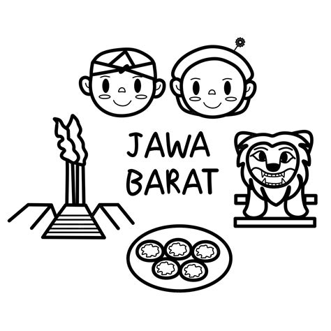 Premium Vector | Set of hand-drawn west java culture