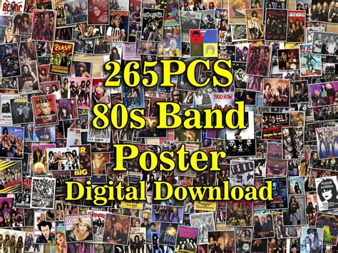 265PCS 80s Poster, Band Poster, Grunge Poster, Rock Poster, Affiche Concert, Vintage Band Poster ...