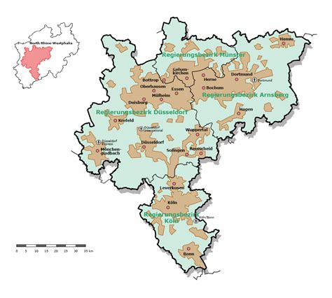 Rhine-Ruhr metropolitan area, the largest conurbation of the European continent (population: 11 ...