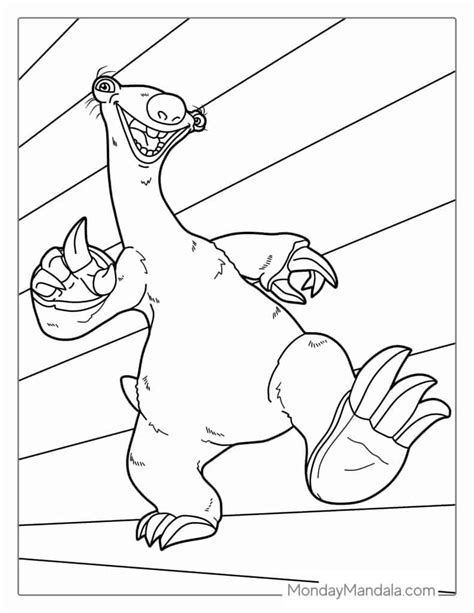 Sid The Sloth Coloring Page