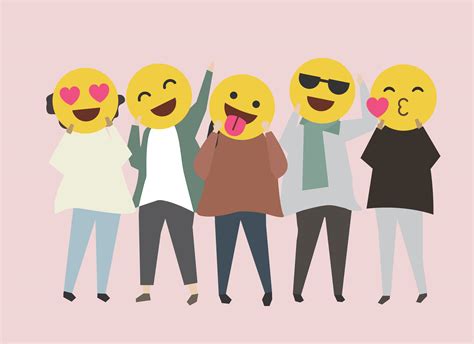 People with funny and happy emojis illustration - Download Free Vectors, Clipart Graphics ...