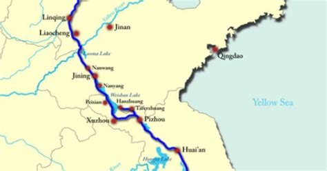 Map of the course of the Grand Canal built during the Sui Dynasty. The ...