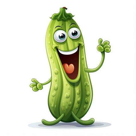 Bitter gourd 2d cartoon illustraton on white background hi 30683330 Stock Photo at Vecteezy