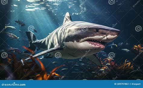 Shark under the sea stock image. Image of fear, water - 289797861