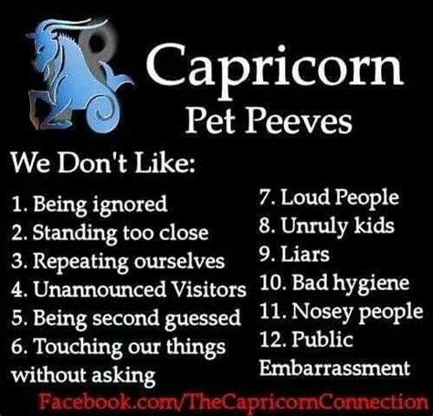 Pet Peeves | Capricorn quotes, Capricorn, Horoscope capricorn