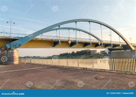 Bridge Over Oder River in Frankfurt Oder. Stock Image - Image of ...