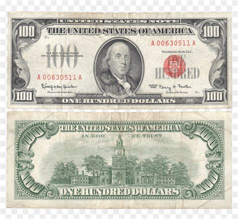 Dollar Transparent $100 - 1960s 100 Dollar Bill, HD Png Download - 1000x1000(#6188754) - PngFind