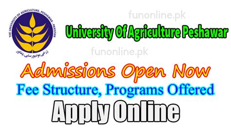 Agriculture University Peshawar Admission 2023